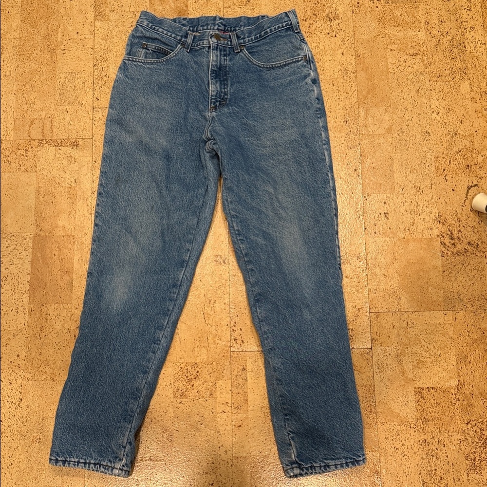 L.L. Bean Classic Blue Straight Jeans Flannel lined